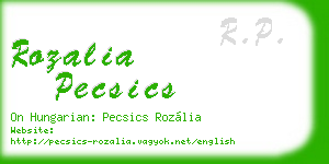 rozalia pecsics business card