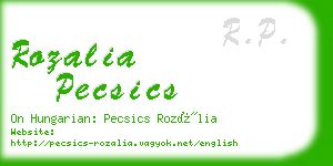 rozalia pecsics business card